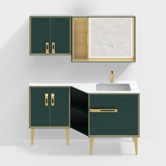 Mid-Century Modern Bathroom Vanity 3D model