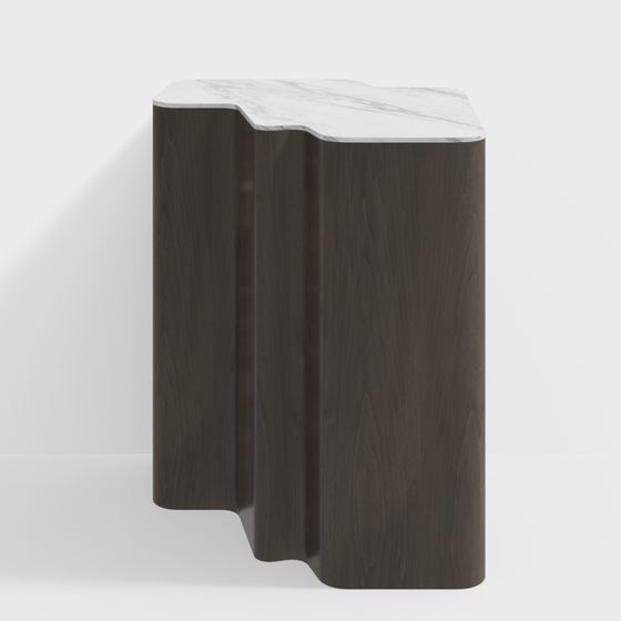 Streamlined Marble Side Table 3D model