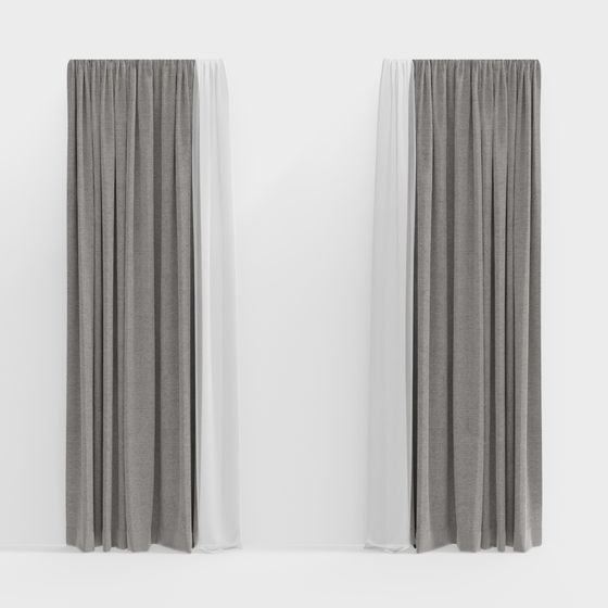 Sophisticated Low-Poly Curtain 3D model for Modern Spaces