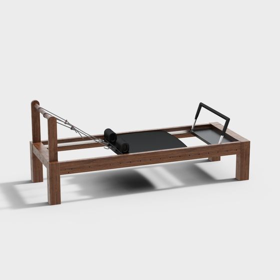 Low-Poly Pilates Reformer Bed 3D model