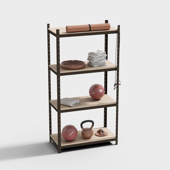 Stylish Fitness Equipment Storage Rack 3D model