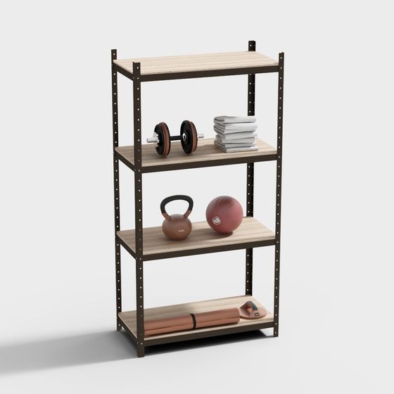 Modern Minimalist Fitness Equipment Rack 3D model