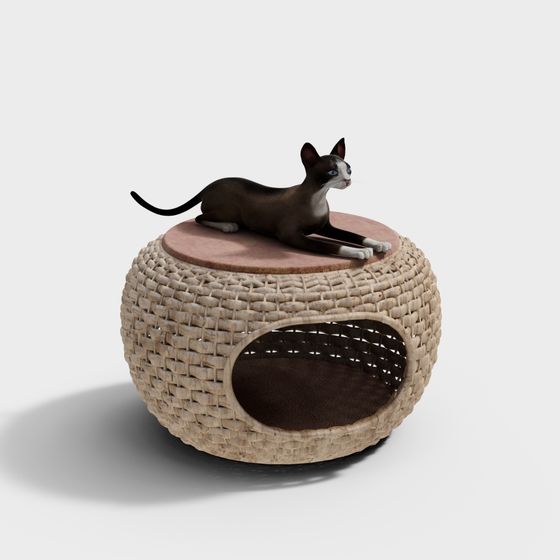 Charming Cat Bed 3D model for Creative Projects