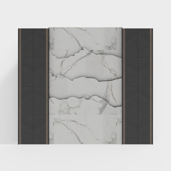 Marble Partition Screen Low-Poly 3D model