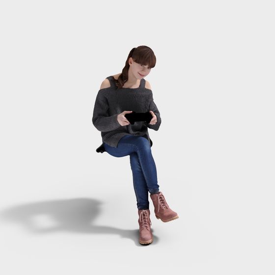 Urban Gamer Girl 3D model for Creative Projects