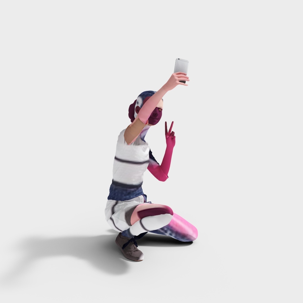 Stylish Selfie Girl 3D model