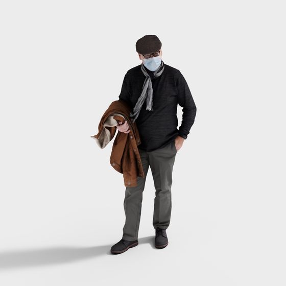 Realistic Winter Traveler 3D Model