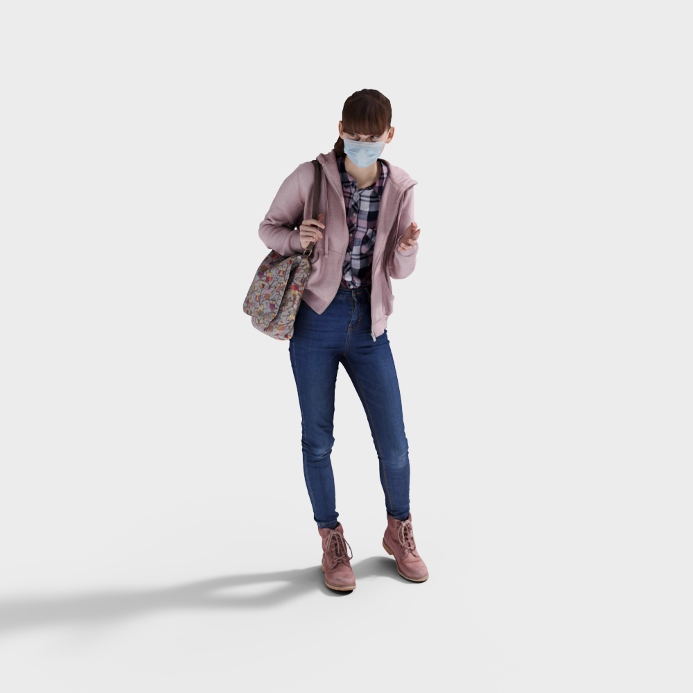 Stylish Urban Female Character 3D Model