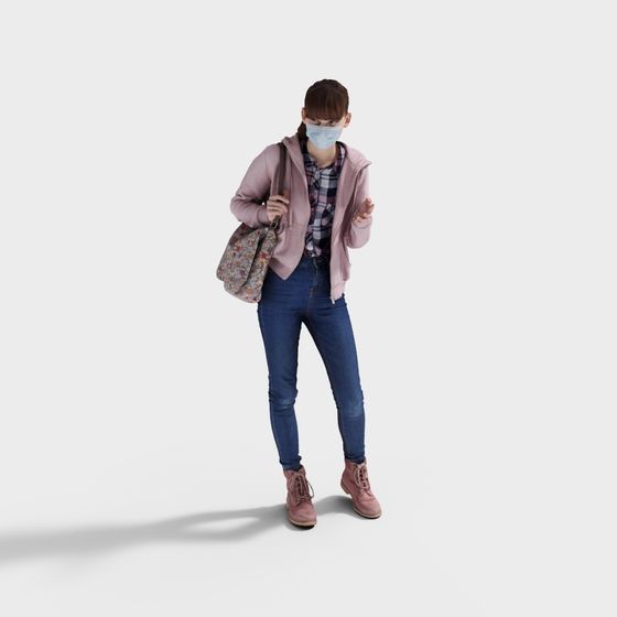 Stylish Urban Female Character 3D Model