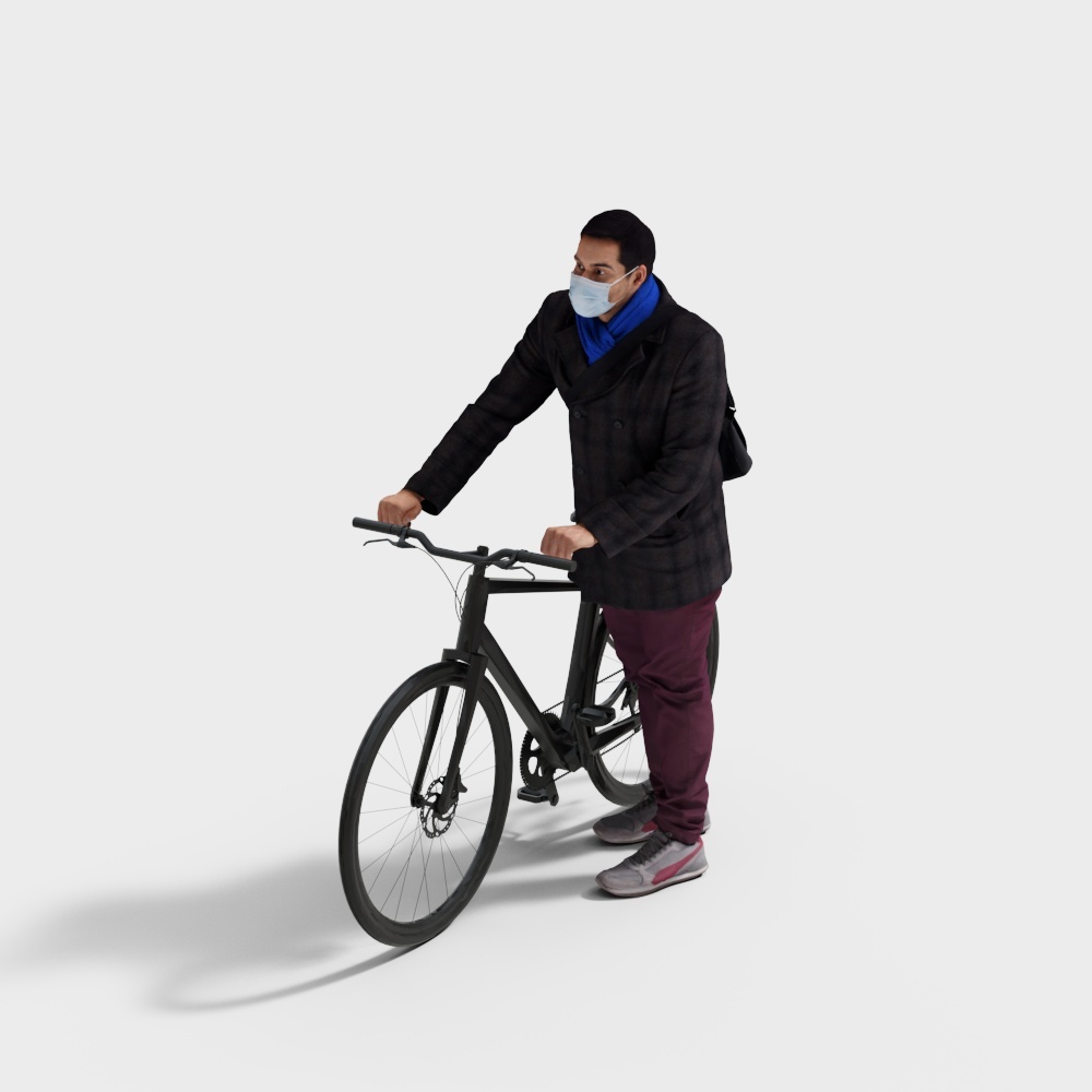 Vibrant Bicyclist 3D Model for Urban Scenes