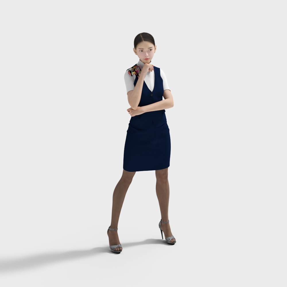 Urban Beauty Low-Poly 3D Model