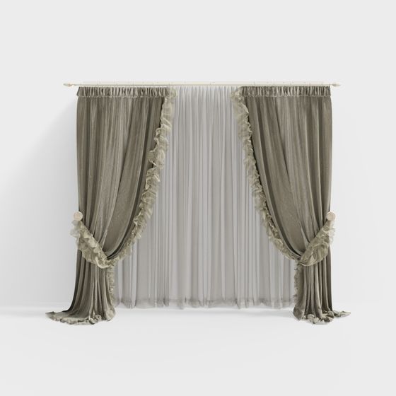 Elegant Drapes 3D model for Stylish Interiors