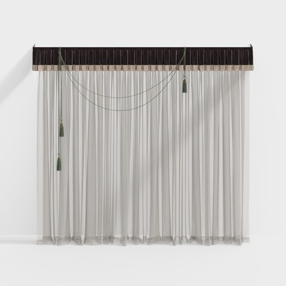 Unique Low-Polygon Curtain 3D Model Design