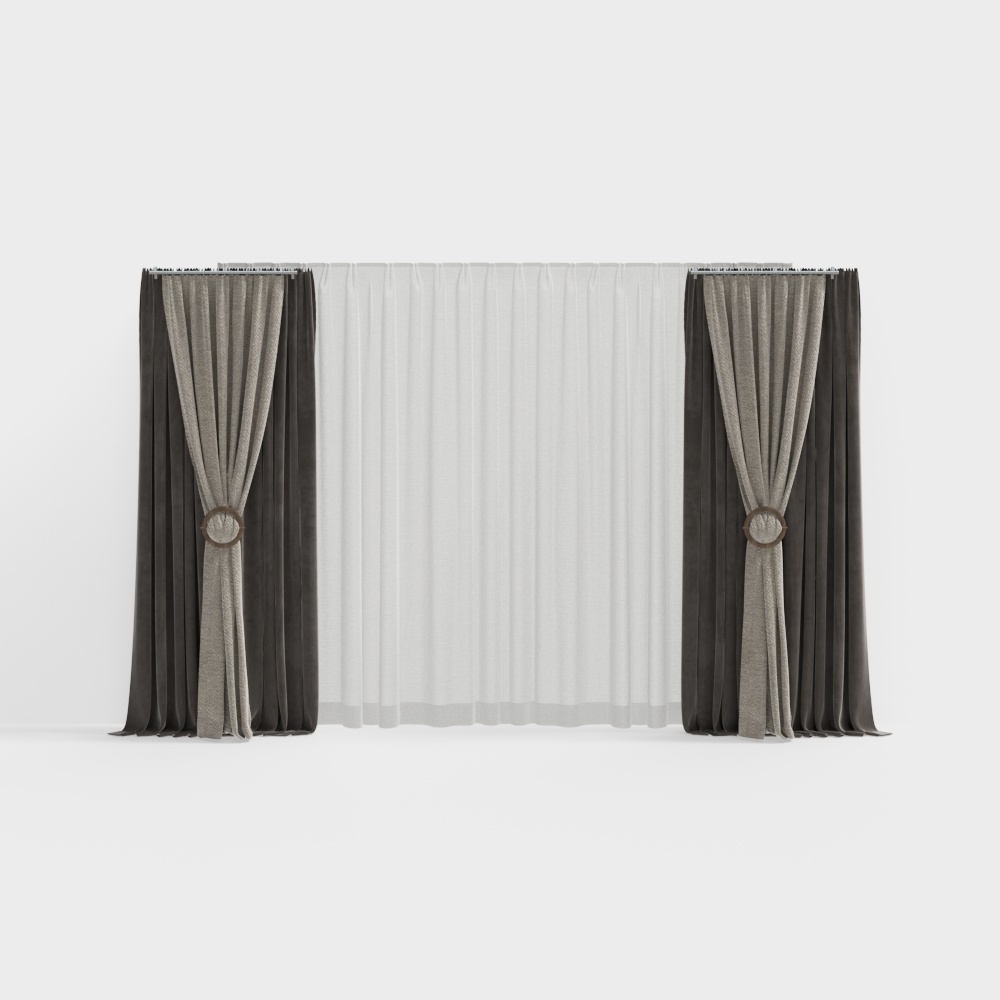 Luxe Curtain Panel 3D model