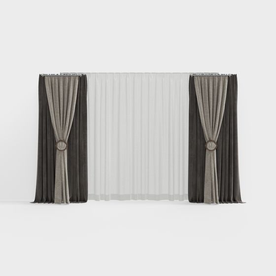 Luxe Curtain Panel 3D model