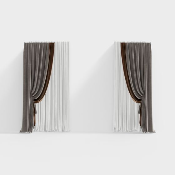 Stylish Curtain 3D Model for Contemporary Spaces