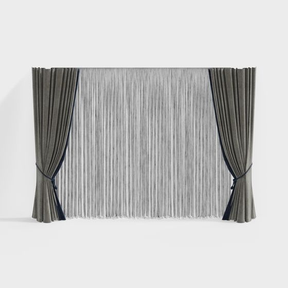 Elegant 3D Curtain Model for Modern Spaces