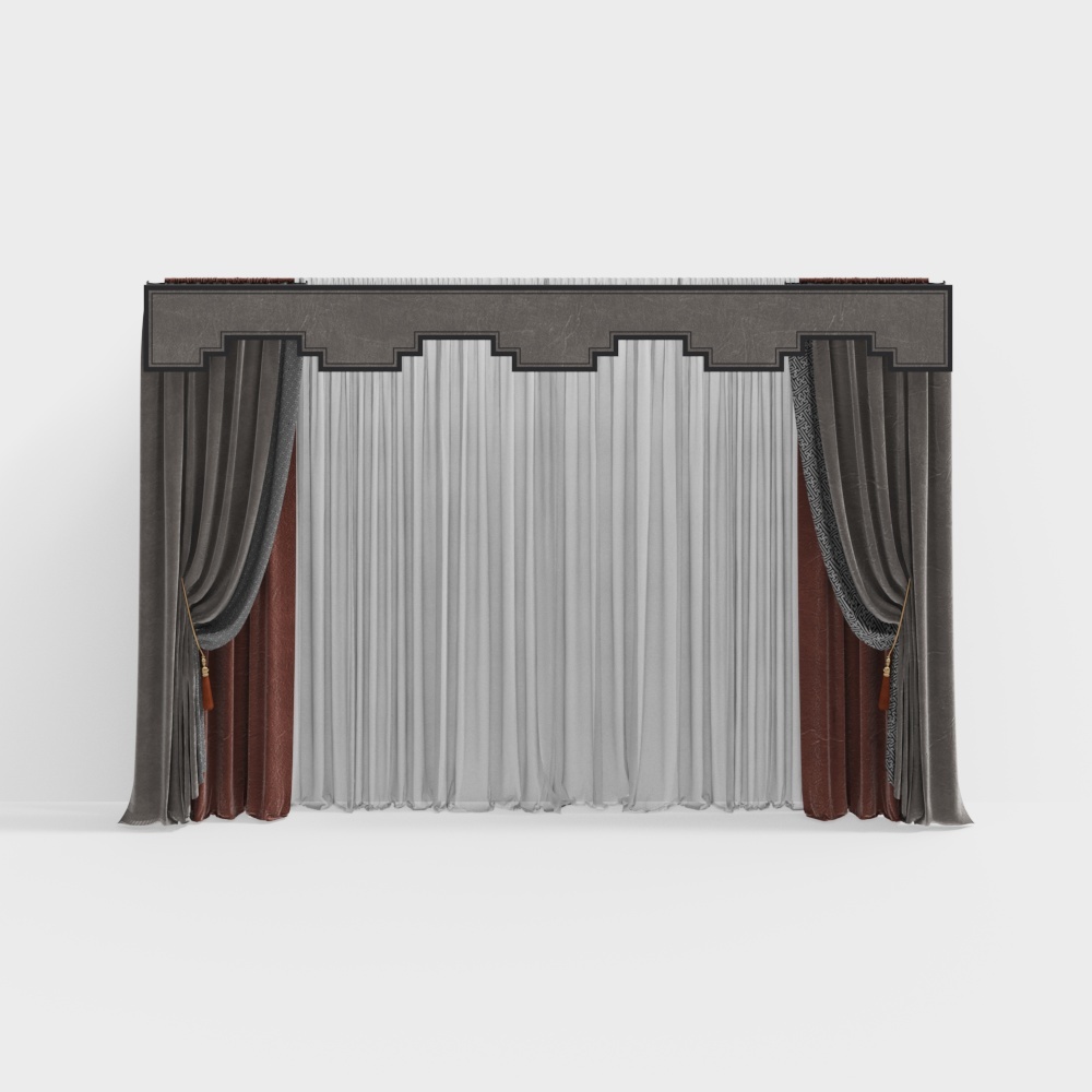 Elegant Grand Theater Curtain 3D model