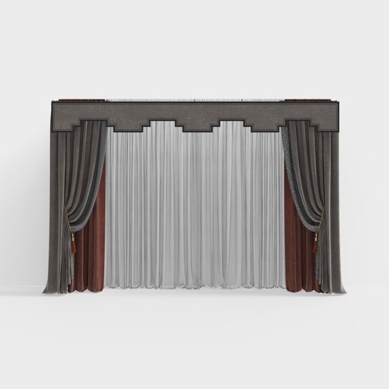 Stylish Grand Theater Curtain 3D model for Creative Projects