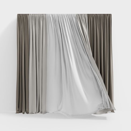 Elegant Curtain 3D model