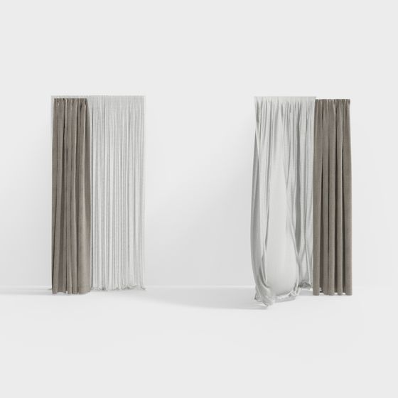 Elegant Curtain Series 3D model for Interior Designs