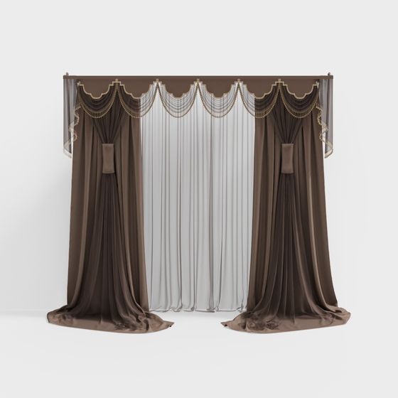 Luxurious Drapery Set 3D model