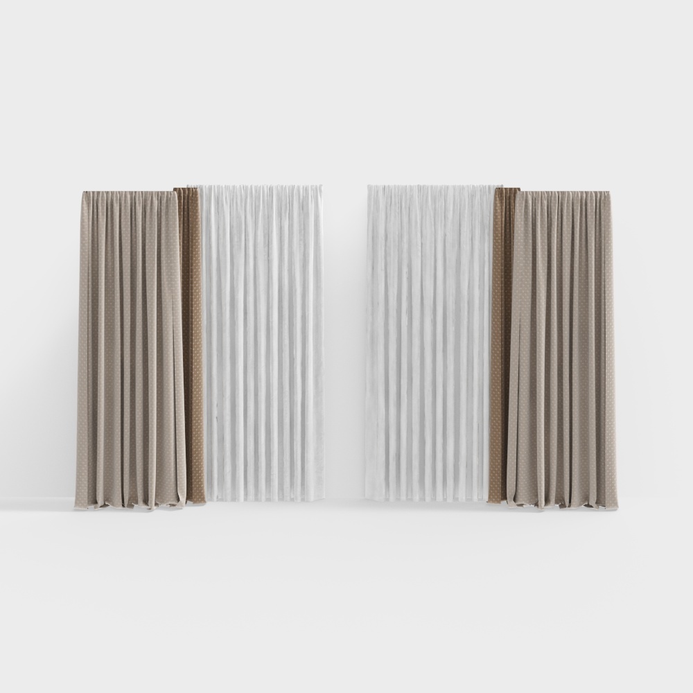 Low Poly Curtain 3D Model for Modern Interiors