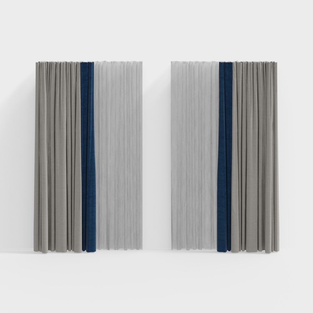 Low Poly Elegant Curtain 3D model