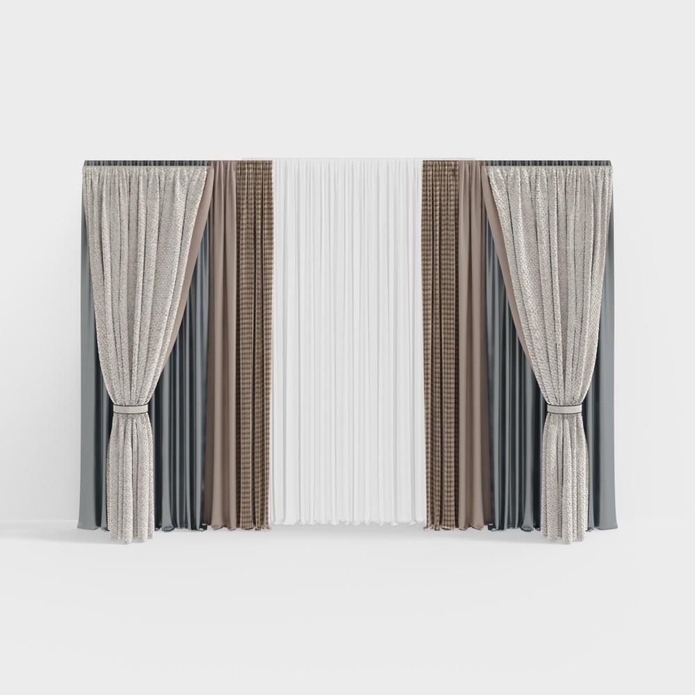 Elegant 3D Curtain Model for Modern Interiors