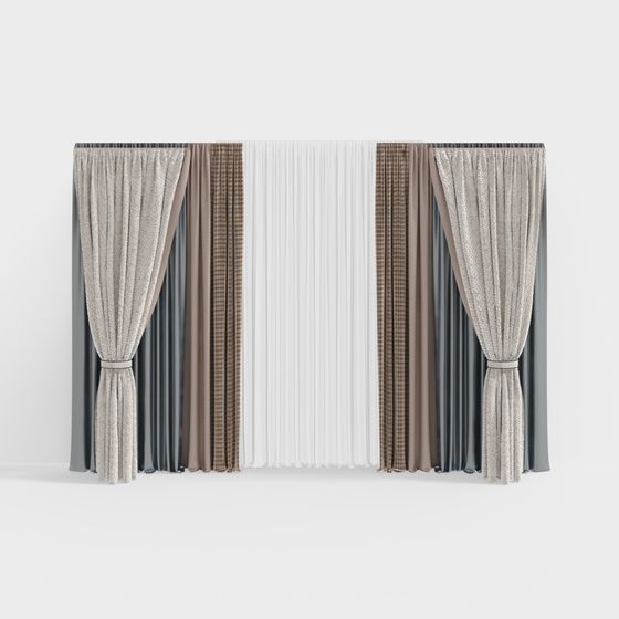Elegant 3D Curtain Model for Modern Interiors