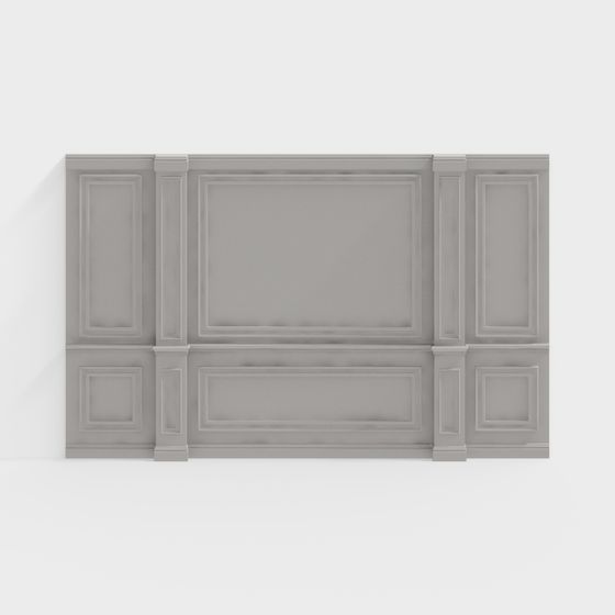 Low-Poly Elegant Gray Wall 3D Model