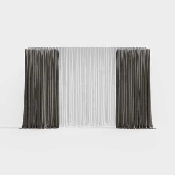 Sophisticated Velvet Drapes 3D model for Interiors