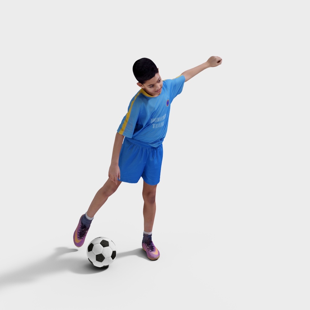 Character student playing football