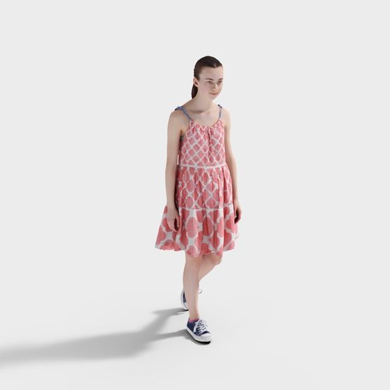 Low Poly Summer Dress 3D Model