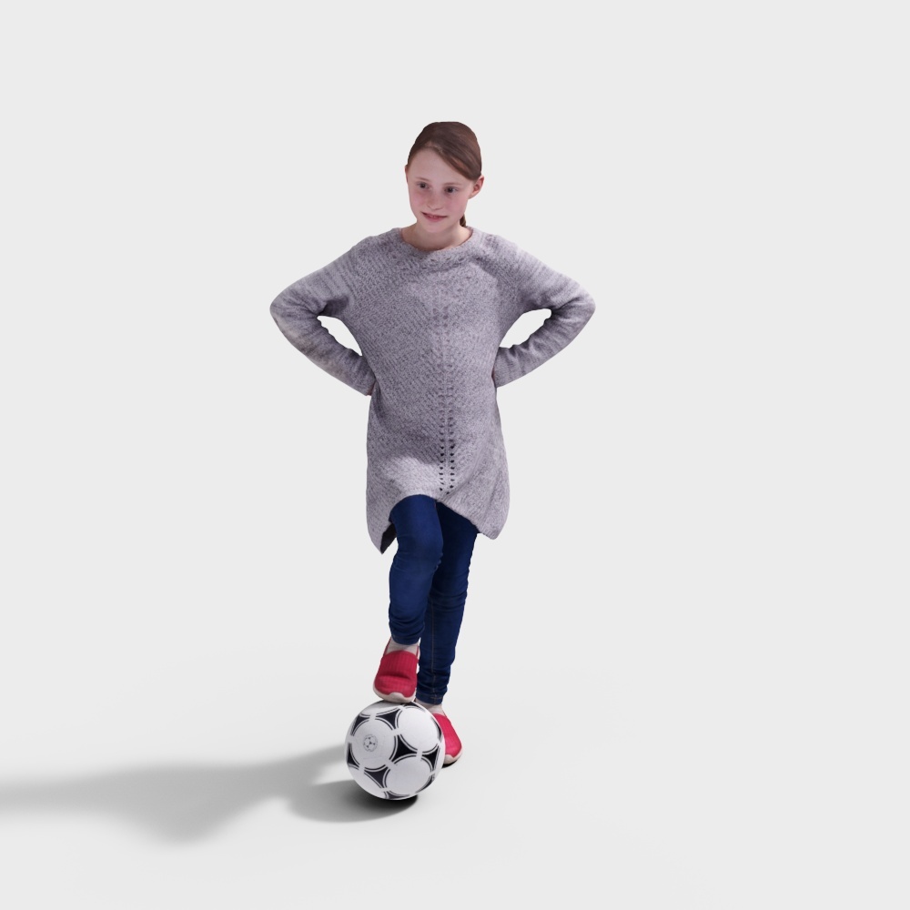 Soccer Girl 3D model - Youthful Energy