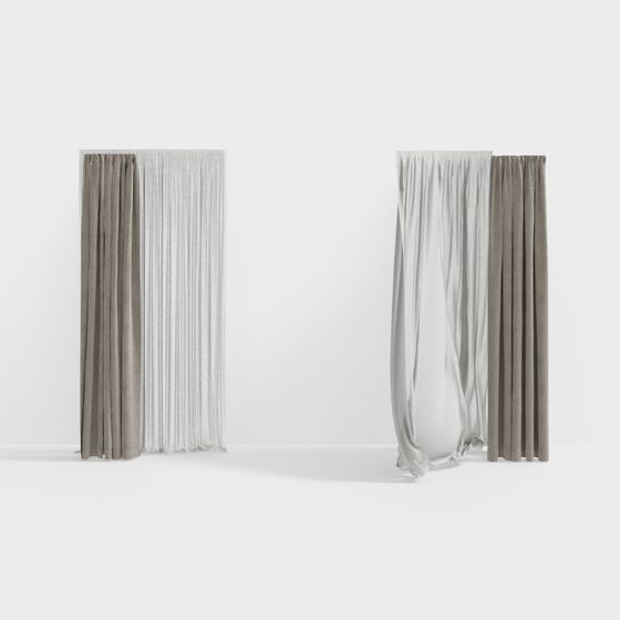 Stylish Curtain Series 3D Model for Interiors