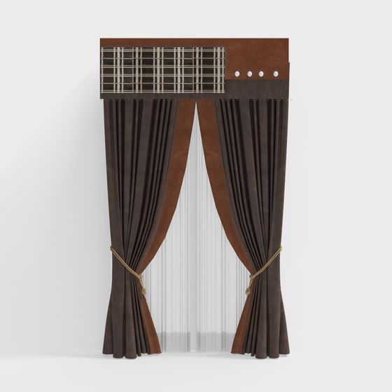 Charming Vintage Modern Curtain 3D model
