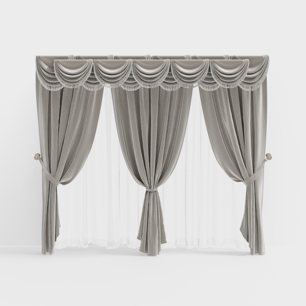 Elegant Curtain 3D model