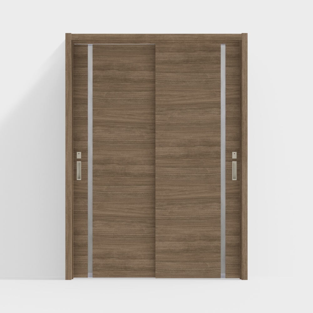 Wooden door-interior door-LGL double sliding door-DZ coffee walnut color-
