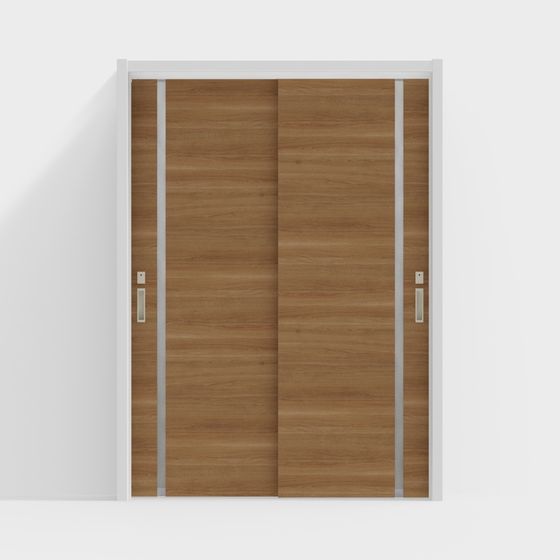 Stylish Low-Poly Sliding Door 3D model