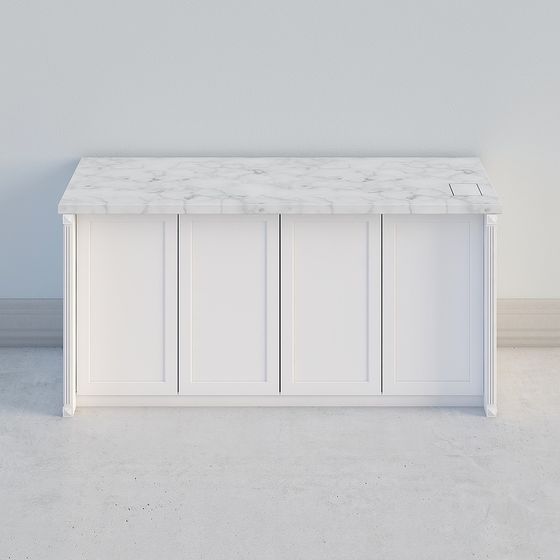 Simple Marble Top Cabinet 3D model