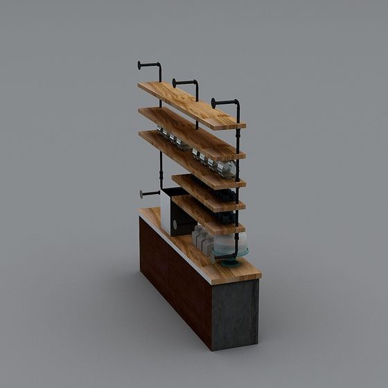 Industrial Pipe Shelf 3D model