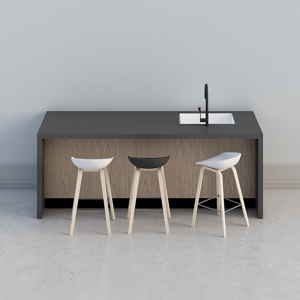 Kitchen Island + Living Room Bar