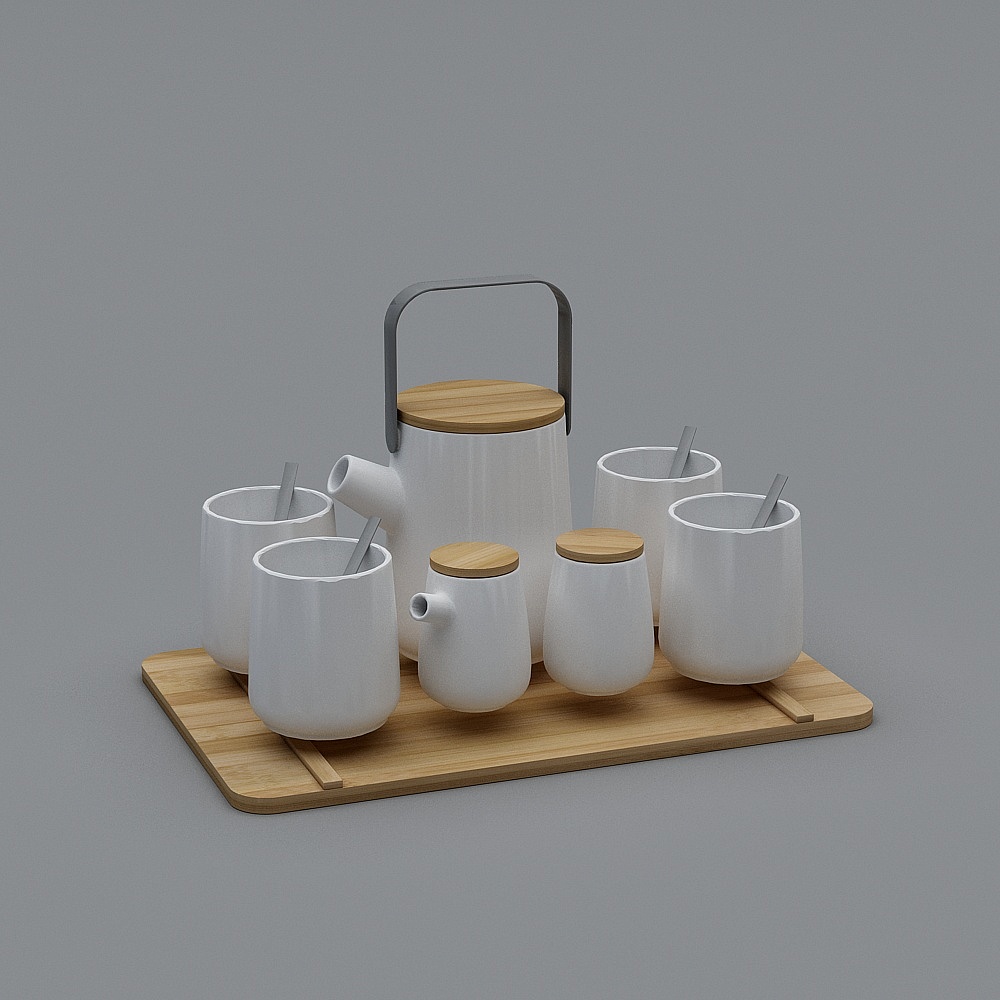 Modern Minimalist Tea Set 3D model