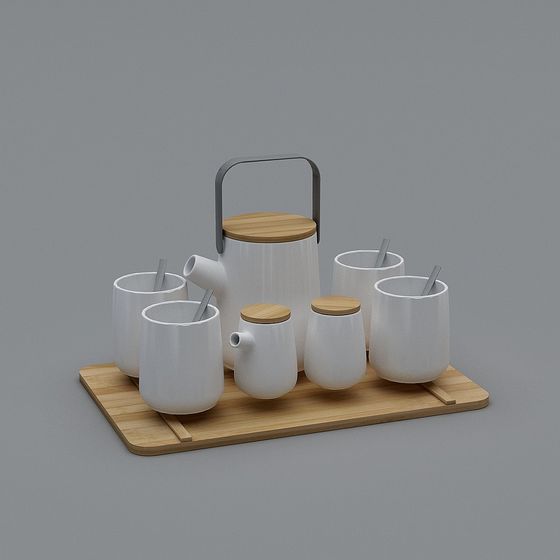 Modern Minimalist Tea Set 3D model