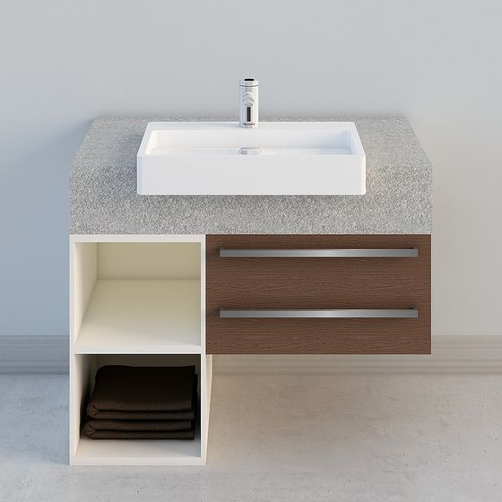 Modern Minimalist Bathroom Cabinet 3D model