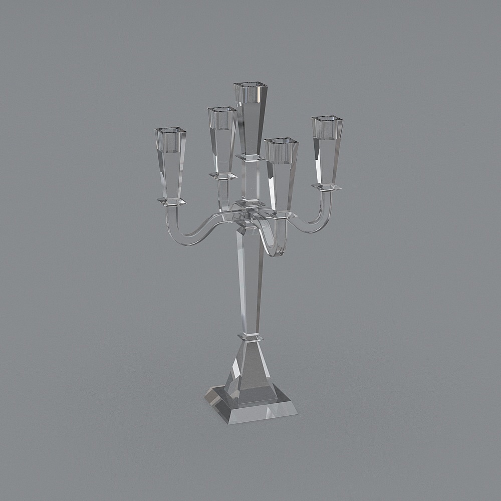 Elegant Crystal Candelabra 3D model