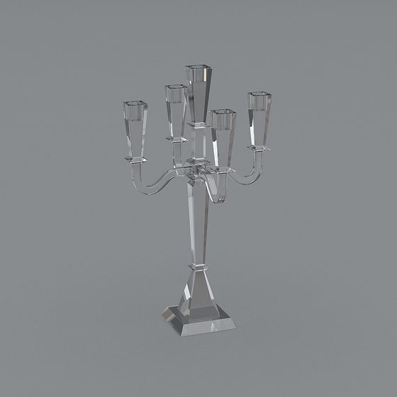 Elegant Crystal Candelabra 3D model