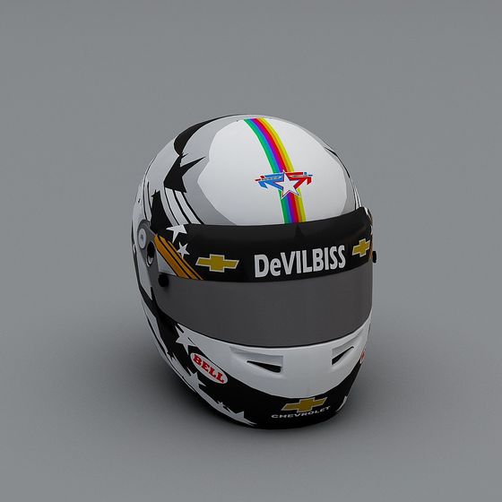 High-Detail Racing Helmet 3D Model for Designers