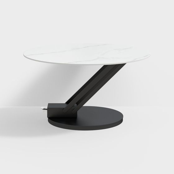 Streamlined Marble Coffee Table 3D model